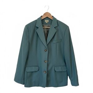 L.L.Bean Cashmere Wool Blend Blue Blazer Jacket Women’s 16P